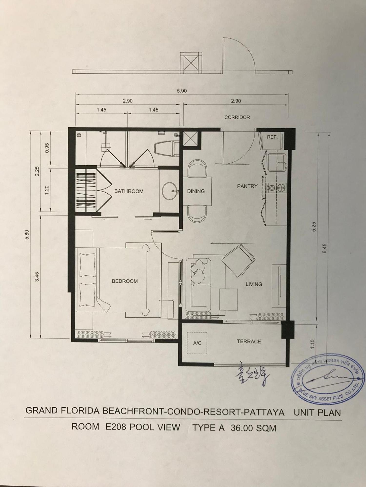 Grand Florida芭提雅带免费游泳池温泉和健身房和办公区水上花园公寓e208 นาจอมเทียน ภายนอก รูปภาพ